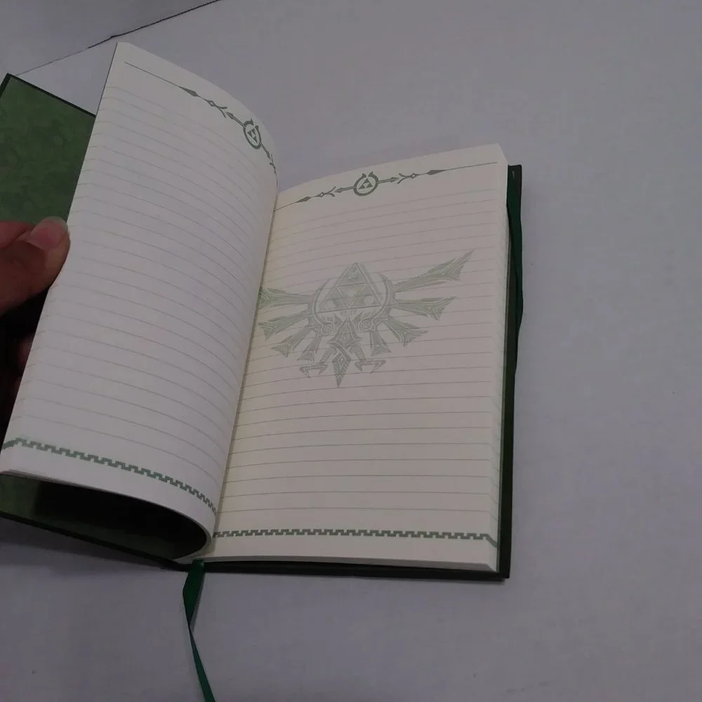 Nintendo Legend Of Zelda Hardcover Writing Journal Notebook Green And Gold